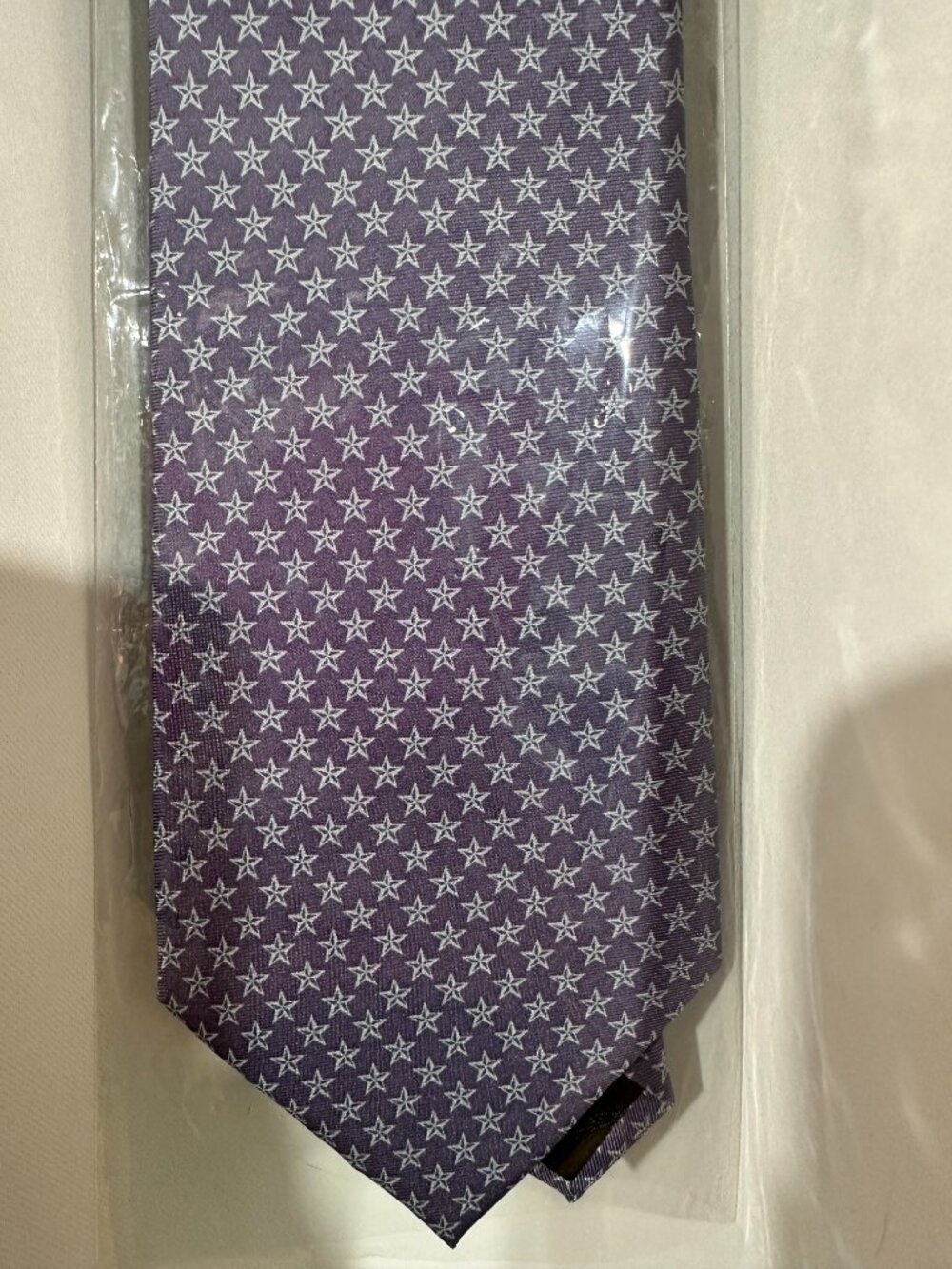 NWOT Sine Die 100% Silk Texas Lone Star Tie Purple Necktie Texas Pride